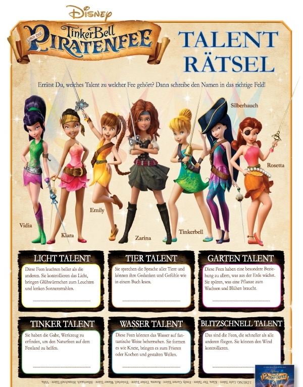 TinkerBell und die Piratenfee Talent-Rätsel
