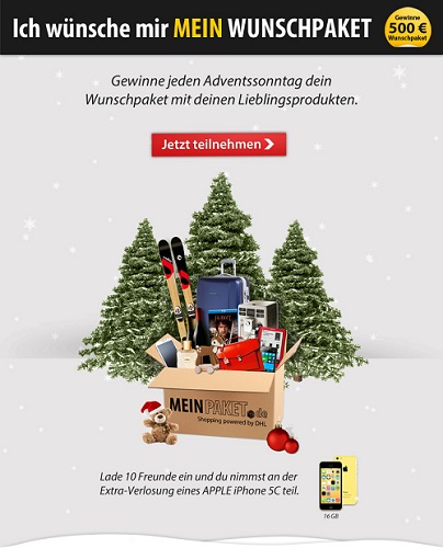 Adventssonntag facebook Gewinnaktion bei MeinPaket.de