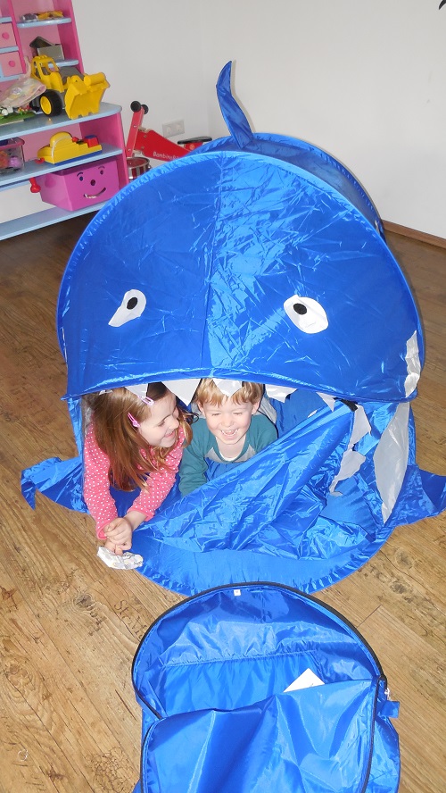 Kinder Pop up Strandmuschel Shark vom Wurfzelt Shop